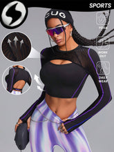 3D Curve Stereo Contrast Stitch & Breathable Zebra Mesh Cut Out Sports T-Shirt